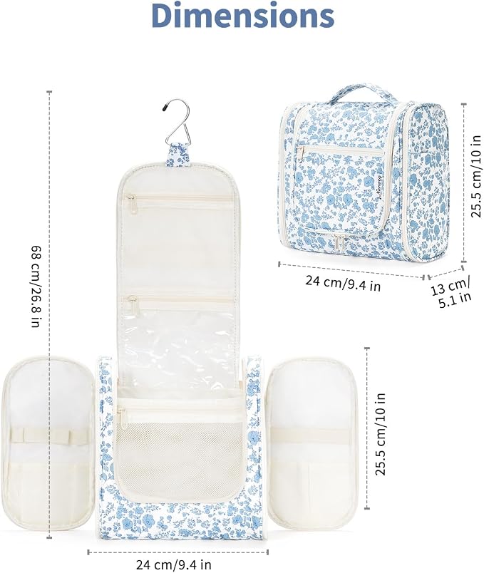 Narwey Hanging Toiletry Bag for Women Travel Makeup Bag Organizer Toiletries - Image 6
