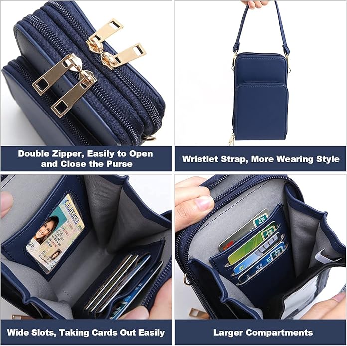 Crossbody Cellphone Purse Women Touch Screen Bag RFID Blocking Wallet Handbag - Image 4