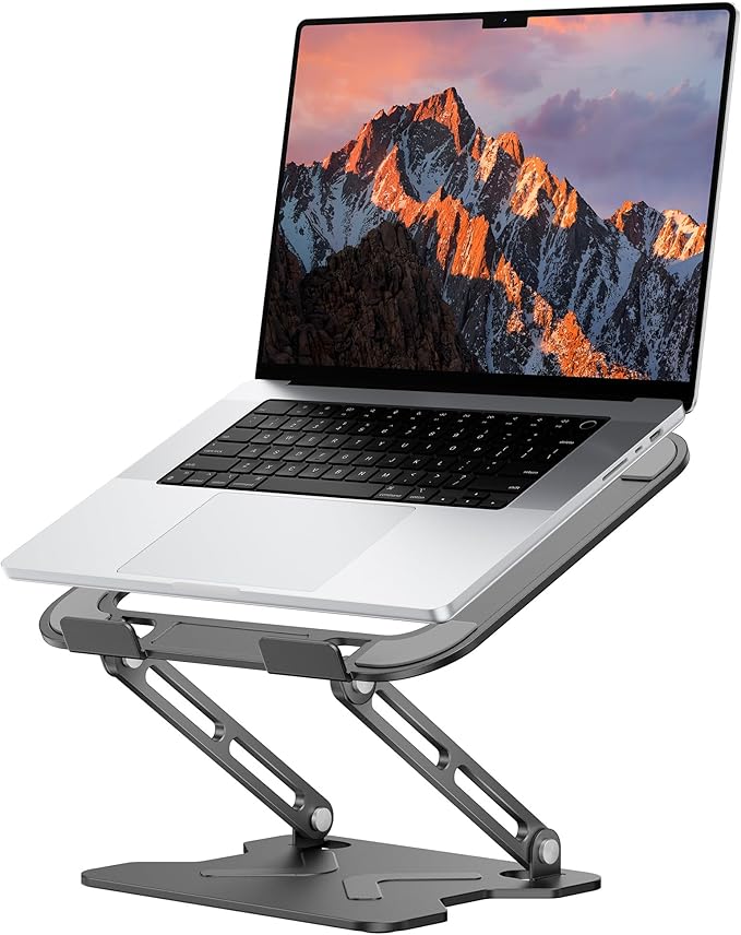 Adjustable Laptop Stand for Desk, Metal Foldable Laptop Riser, Portable Laptop by JCZT