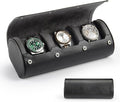 Watch Travel Case for Men: 3 Slot Watch Box Organizer Display Case by HELMDY