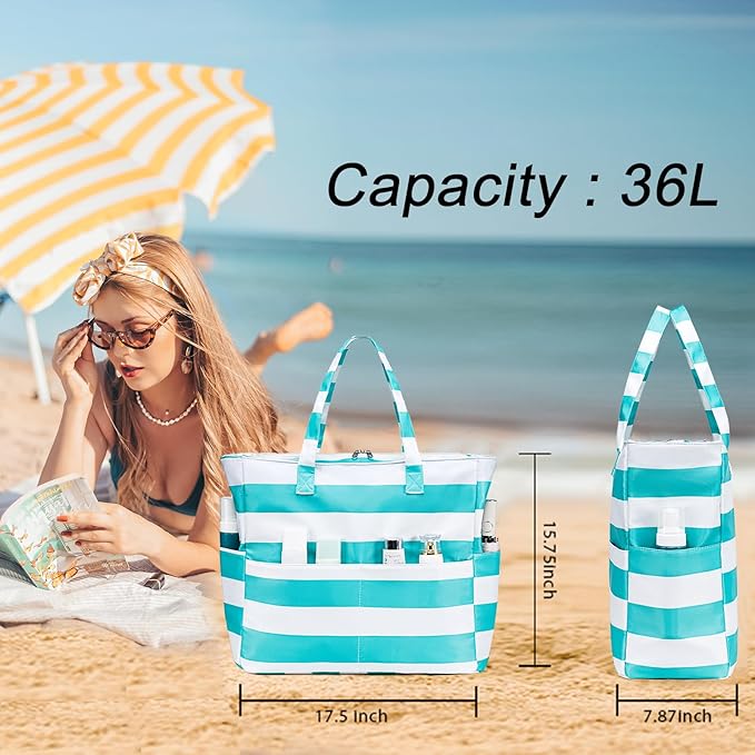 Beach Pool Bags Tote for Women Ladies Large Gym Tote Carry On Bag - Image 3