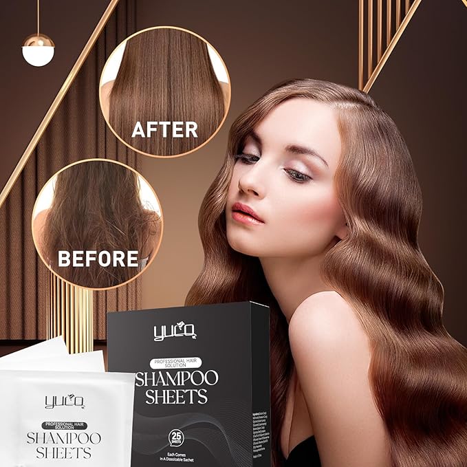 YUCO Travel Hair Shampoo Sheets Travel Pack 25 Tablets, Individual Sachet - Image 7