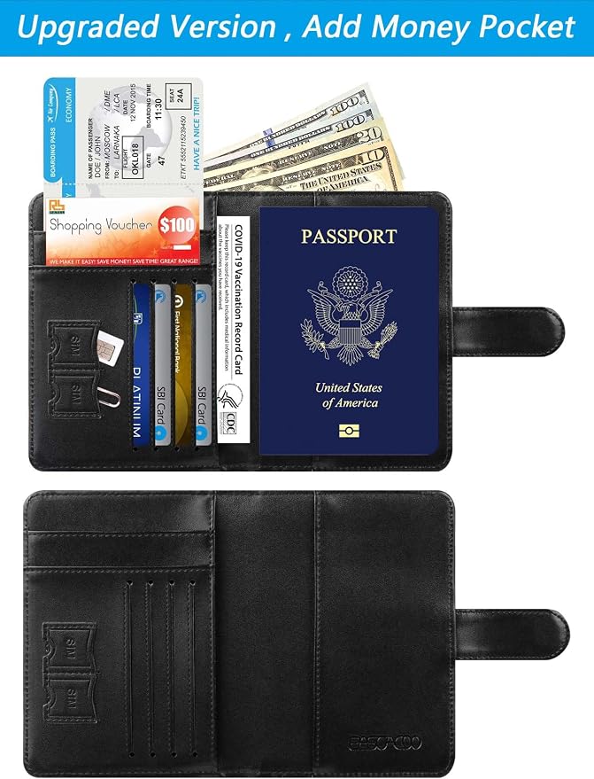 Passport Holder Cover Wallet RFID Blocking Leather Card Case Travel Accessories - Image 3