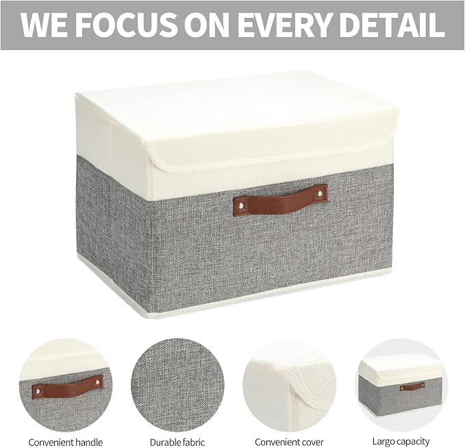8 Pack Storage Bins Foldable Storage Boxes Fabric Storage Box - Image 2