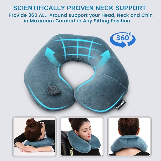 2Pack Inflatable Travel Neck Pillow - Image 4