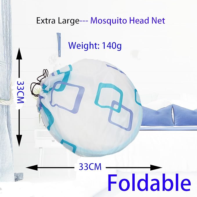 CMINGJ Portable Mosquito Head Net Foldable Pop-Up Travel Essentials Mosquito Net - Image 4