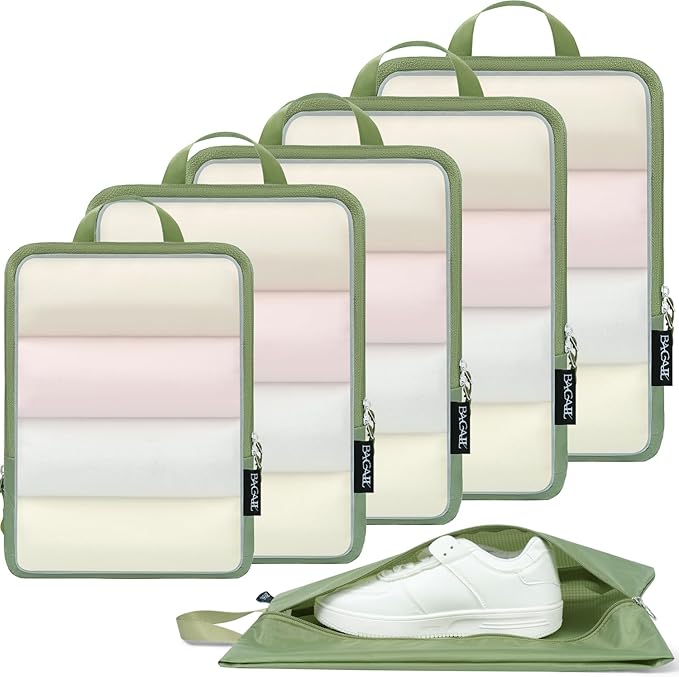 BAGAIL 6 Set Ultralight Compression Packing Cubes Packing Organizer by BAGAIL