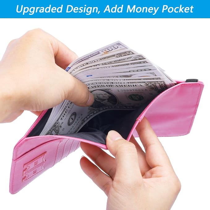 Airtag Passport Holder Cover Wallet Travel Essentials RFID Blocking Leather - Image 4