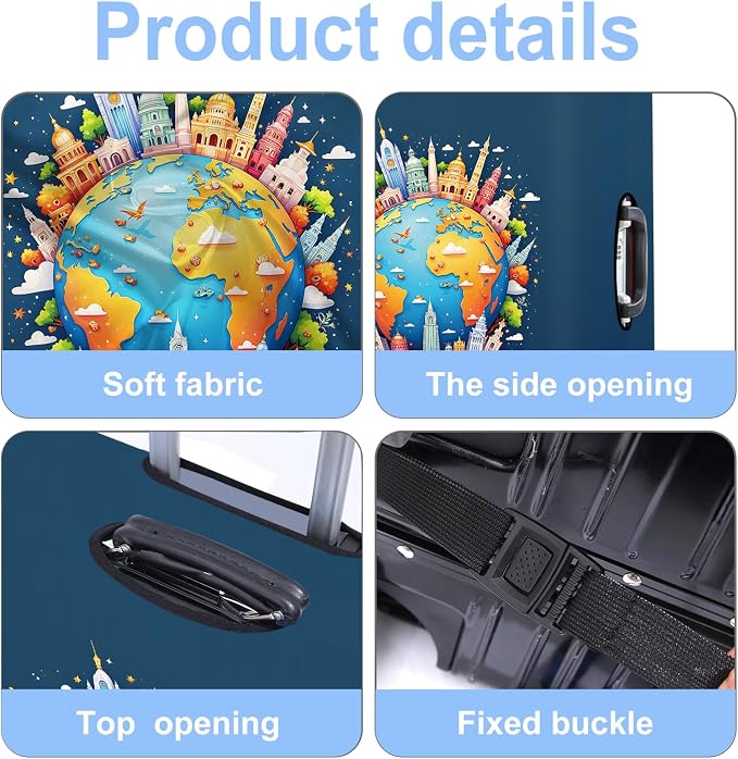 Luggage Cover Washable Suitcase Protector Anti-Scratch, Stretchable Fit - Image 4