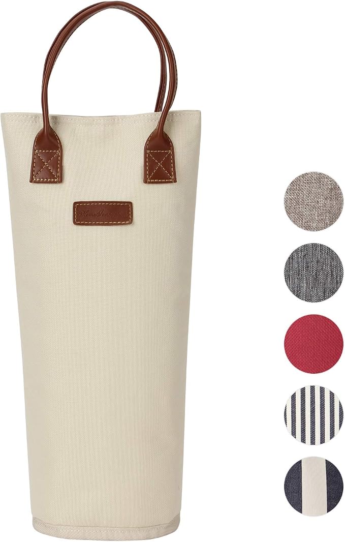 ZORMY Single Bottle Insulated Wine Tote, 1 Bottle Wine Carrier Bag Padded Wine - Image 7