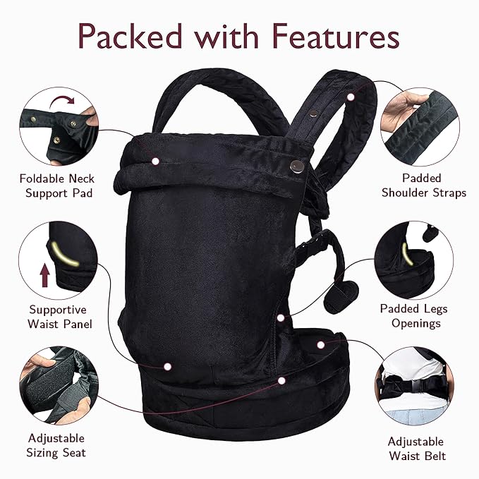 Baby Carrier for Newborn to Toddler, Cozy Baby Wrap Carrier 7-35 lbs, Ergonomic - Image 3