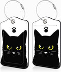 Set of 2 Luggage Tags Cute Black Cat Luggage Tags by Unknown