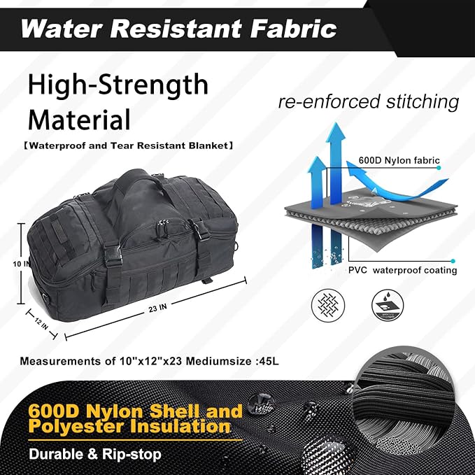 3 In 1 Military Backpack Travel Duffle Bag - Image 3