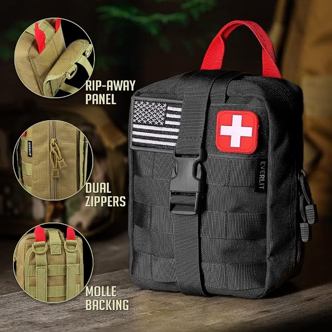 EVERLIT 250 Pieces Survival First Aid Kit IFAK EMT Molle Pouch Survival Kit - Image 4