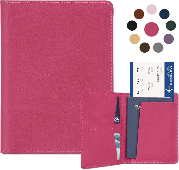 Real Leather Passport Holder for Women Men Travel, Handmade Passport Wallet by Kicoroiny-KeepInnovating
