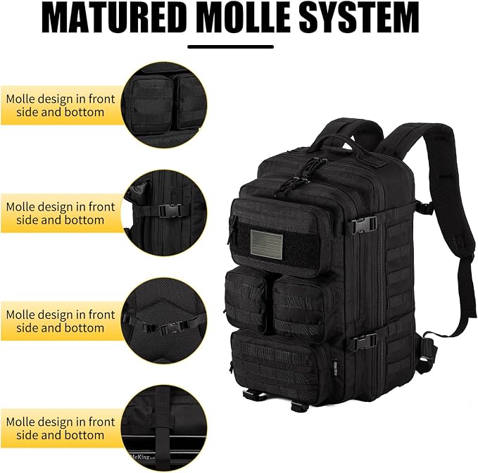 Tactical Backpack for Men, 40/50L Expandable Military Backpack, Waterproof - Image 5