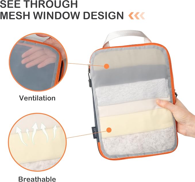 Cipway Mesh Compression Packing Cubes, Ultralight See Through Luggage Organizer - Image 2
