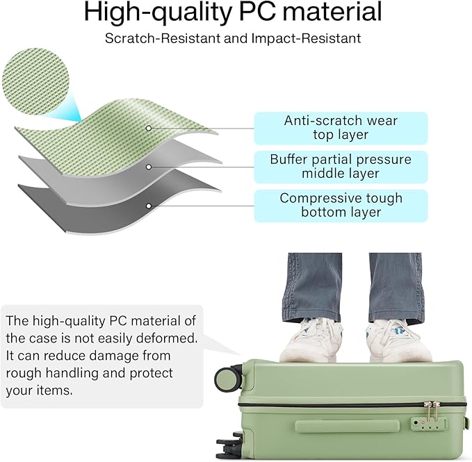 Hanke 20 Inch Hard Shell Suitcases - Image 3