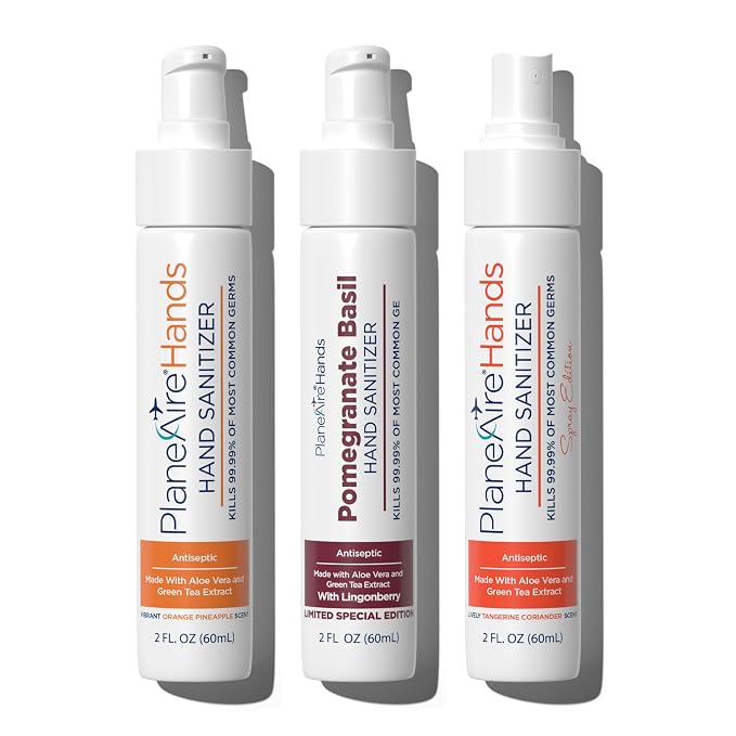 Citrus & Spice Variety 3pk Hand Sanitizer | Orange Pineapple Gel, Pomegranate by PlaneAire