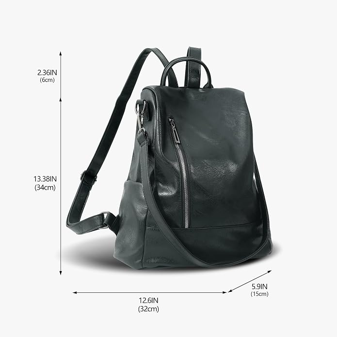Women Backpack Purse PU Leather Anti-theft Casual Shoulder Bag Fashion Ladies - Image 7