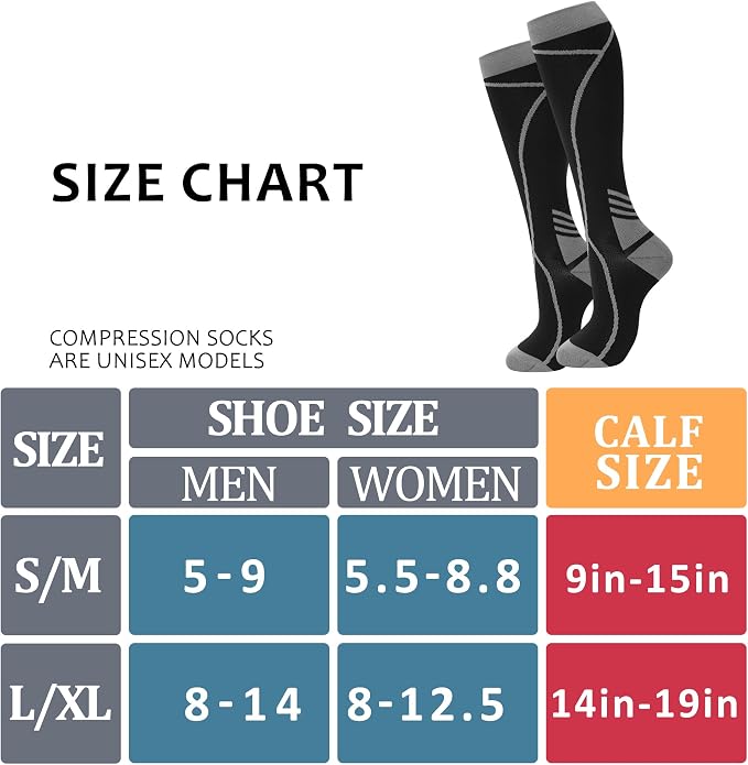 Compression Socks for Women Men Circulation Knee High 8 Pairs for Nurses - Image 6