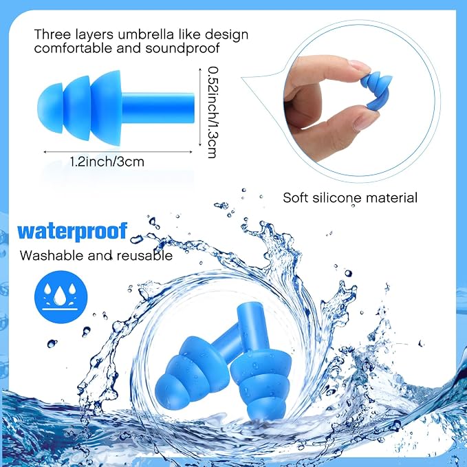 TrelaCo 200 Pairs Silicone Ear Plugs Soft Reusable Waterproof Ear Plugs - Image 2