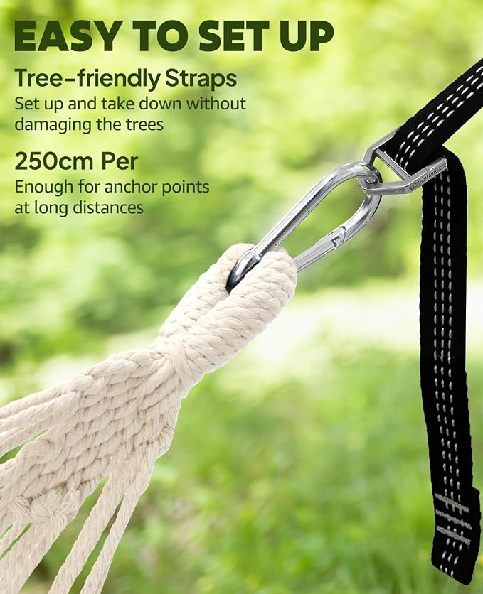 Chihee Cotton Hammock Large Soft Breathable Camping Hammock Holds Up to 660lbs - Image 5