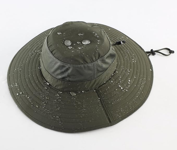 Home Prefer UPF50+ Mens Sun Hat Wide Brim Fishing Hat Foldable Large Brim UV - Image 8