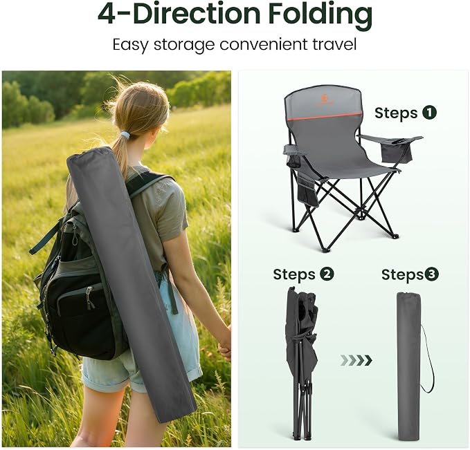 HIGH POINT SPORTS 2 Pack Portable Camping Chair - Image 7
