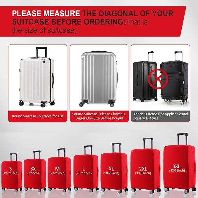 Travel Luggage Cover Suitcase Protector Scratch-Resistant Fit 19-31 Inch - Image 5