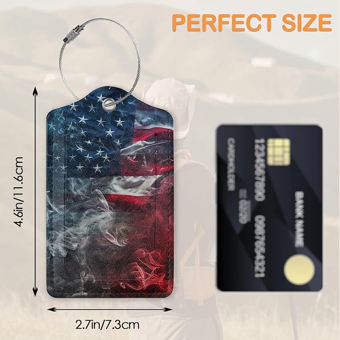 Vintage American Flag 3 Pack Luggage Tags - Image 2