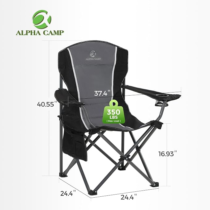 ALPHA CAMP Oversized Camping Folding Chair - Image 2