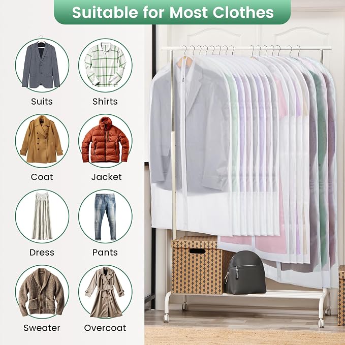 6 Pack Translucent Garment Bags - Image 3