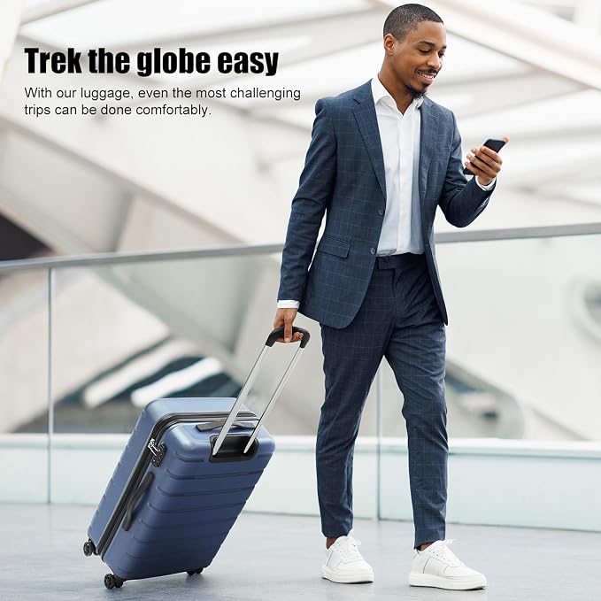 Coolife Luggage Suitcase Carry-on Spinner TSA Lock USB Port Expandable - Image 2