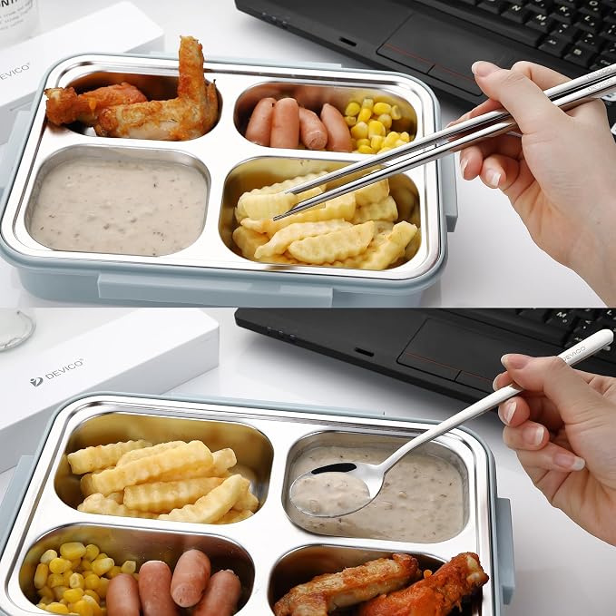 DEVICO Travel Utensils With Case, Camping Silverware, Portable Cutlery Flatware - Image 4