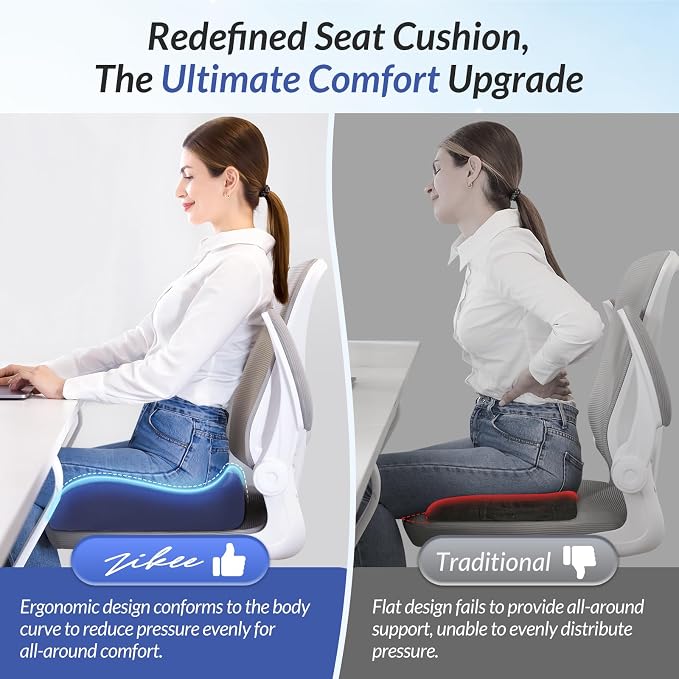 ZIKEE Pioneering Seat Cushion for Pressure Relief, Ergonomic Office Chair - Image 3
