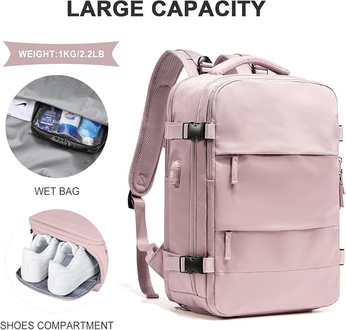 coowoz Large Travel Backpack For Women Men, Carry On Backpack Flight Approved - Image 3