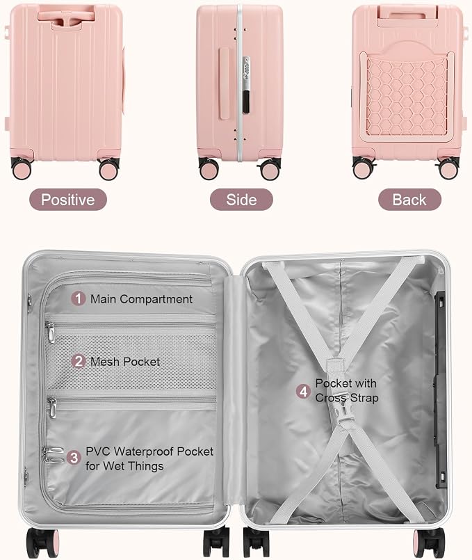 MRPLUM Carry On Luggage Double Handle Suitcase - Image 4