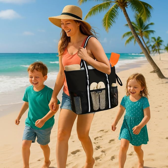 Beach Bag with Zipper - Image 5