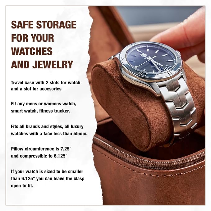 Awesometik Luxury Travel PU Leather Watch Case. Watch Storage Organizer. Watch - Image 9