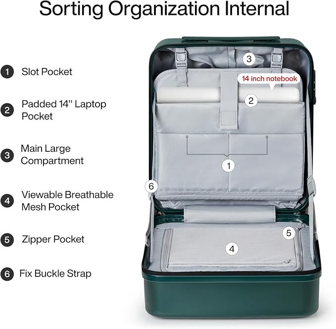 MILADA 16 Inch Underseat Carry On Luggage - Image 6