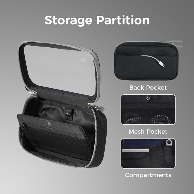 pack all Clear Electronic Organizer, TPU Cable Organizer Bag, Compact Cord - Image 5