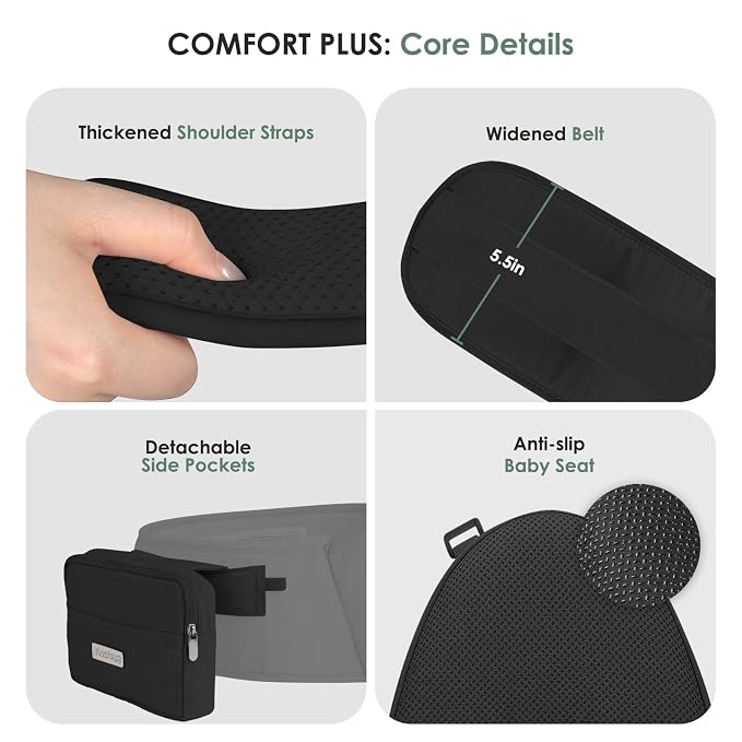 FRUITEAM Baby Carrier Newborn to Toddler 6 in 1 Hip Waist Stool - Image 6