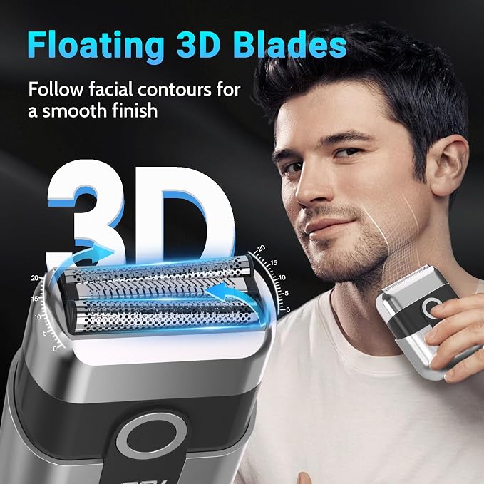 Electric Foil Shavers for Men: Mini Electric Razor, Foil Shaver for Face - Image 2