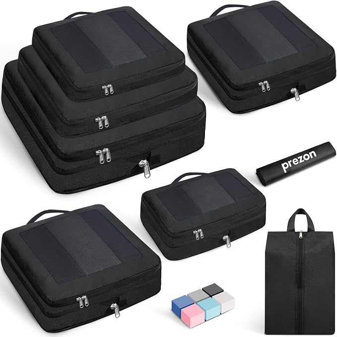 8 Set/6 Set/4 Set Compression Packing Cubes by PREZON