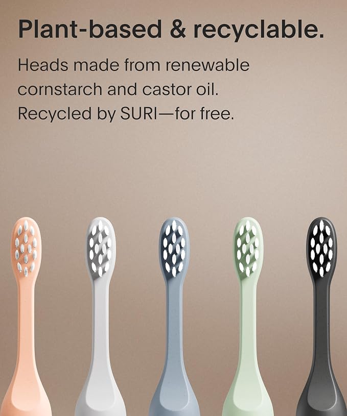 SURI Recyclable Plant-Based, Electric Toothbrush Heads - Image 3