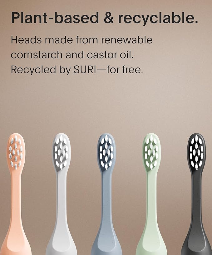 SURI Recyclable Plant-Based, Electric Toothbrush Heads - Image 3