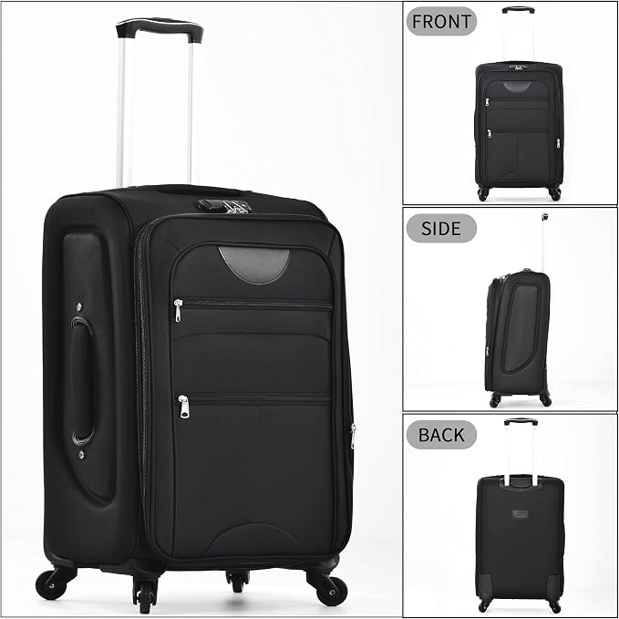 Merax Softside Luggage Set Softshell Lightweight 3 Piece Spinner Suitcase - Image 8