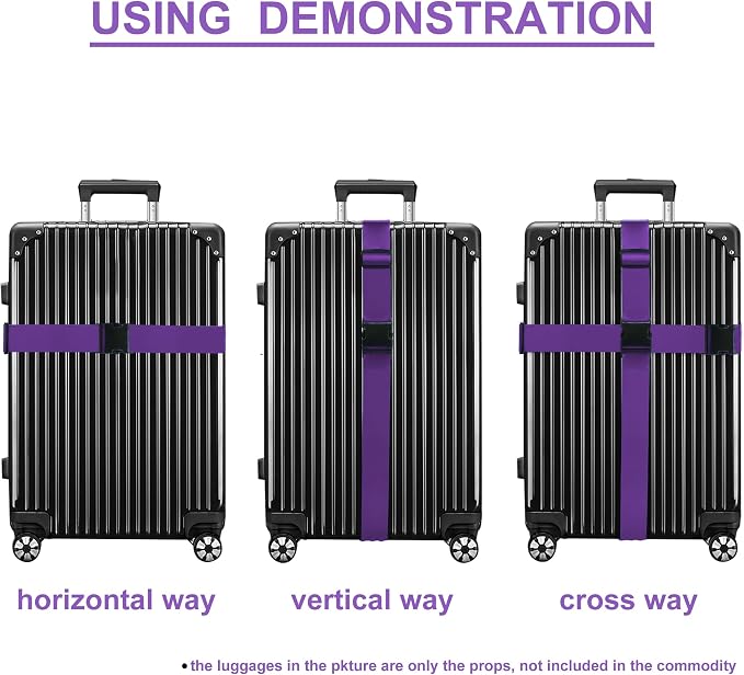 Luggage Straps for Suitcases TSA Approved Travel Belt 4 Pack by Chelmon - Image 5