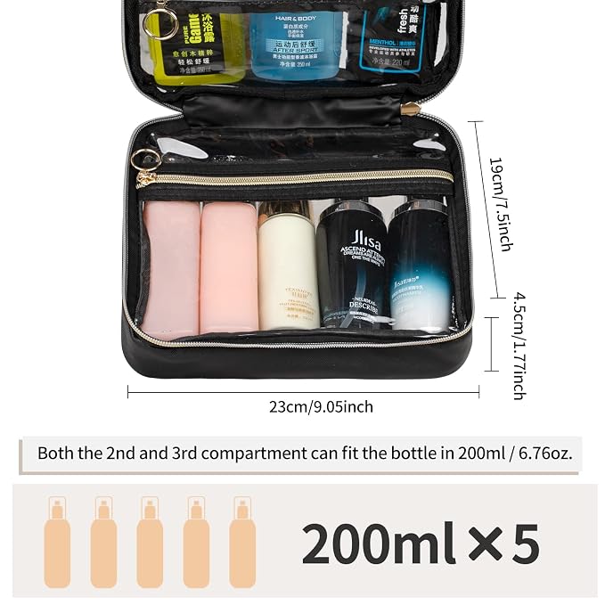 Toiletry Bag for Men, Transparent Makeup Bag Organizer Portable Skincare - Image 4